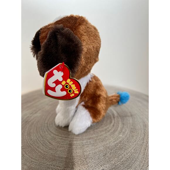 Ty Beanie Boos Duke The Dog Blue Glitter Eyes and Blue Tail Tip - Picture 2 of 9